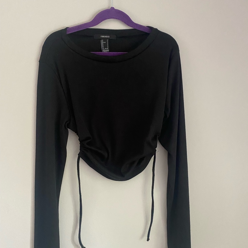 Open back black long sleeve